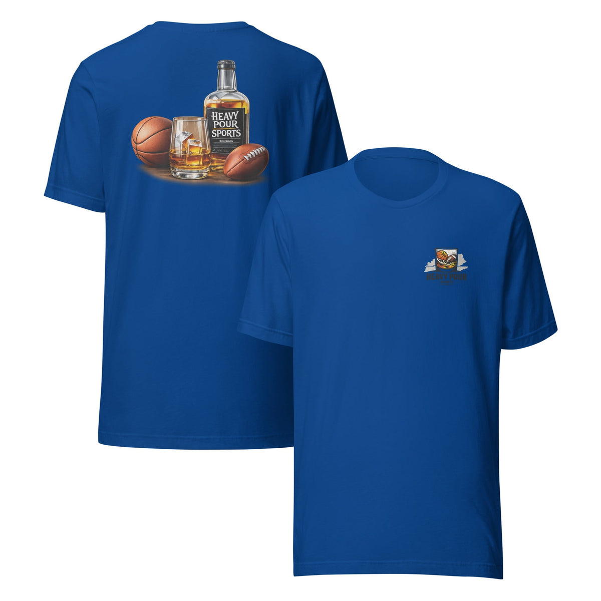 Heavy Pour Sports T-Shirt | Bourbon + Sports Design | Classic Cotton - Bluegrass Elite Apparel LLC