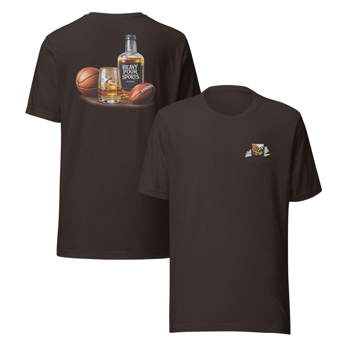 Heavy Pour Sports T-Shirt | Bourbon + Sports Design | Classic Cotton - Bluegrass Elite Apparel LLC