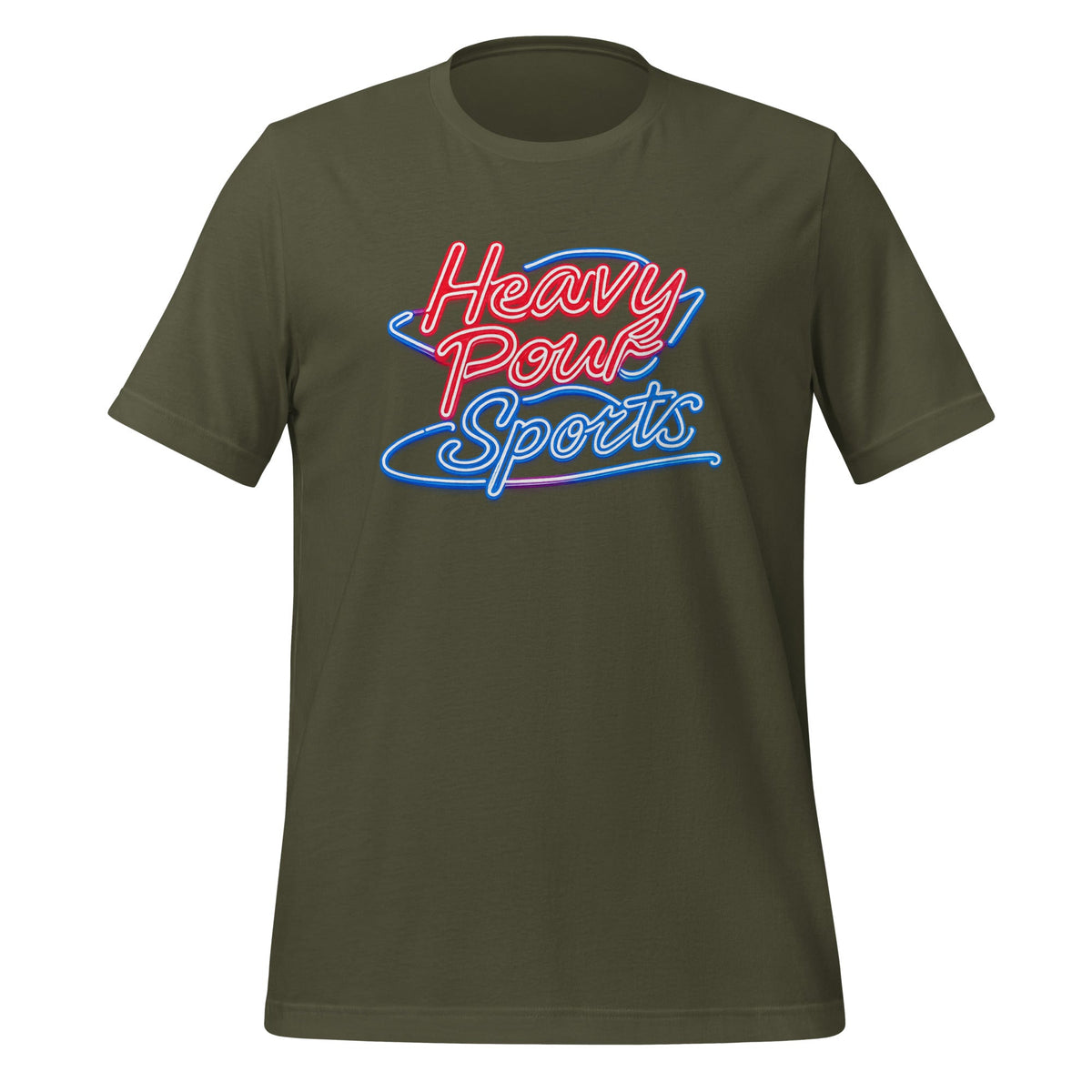 Heavy Pour Sports T-Shirt | Neon Bar Script | Classic Cotton - Bluegrass Elite Apparel LLC