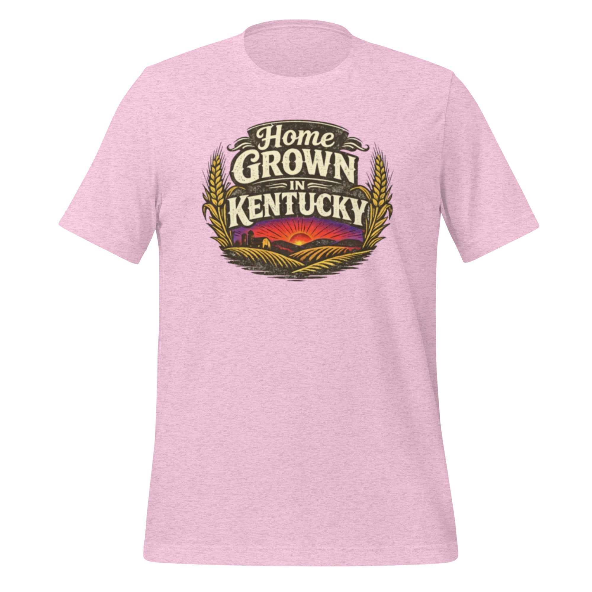 Home Grown in Kentucky T-Shirt | Vintage Wheat & Hills Design | Classic Cotton - Bluegrass Elite Apparel LLC