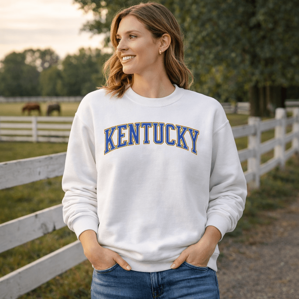 Kentucky Arch Sweatshirt | Denim Texture Design | Unisex Fit - Bluegrass Elite Apparel LLC