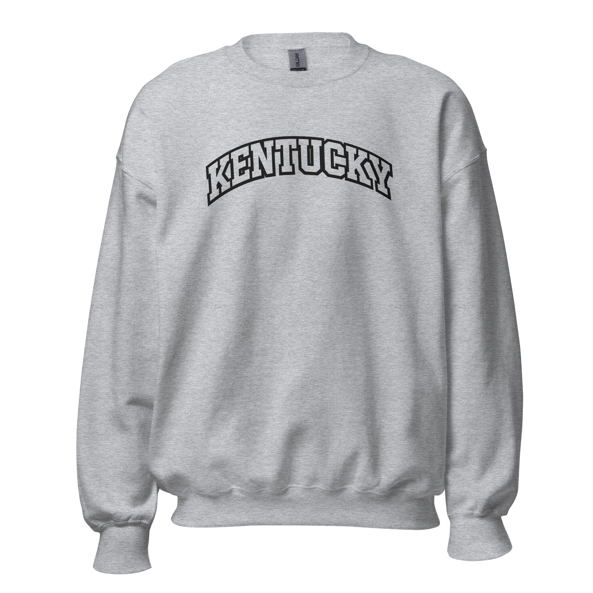 Kentucky Arched Sweatshirt | Thick Outline Block Letter Design | Basic - Bluegrass Elite Apparel LLC