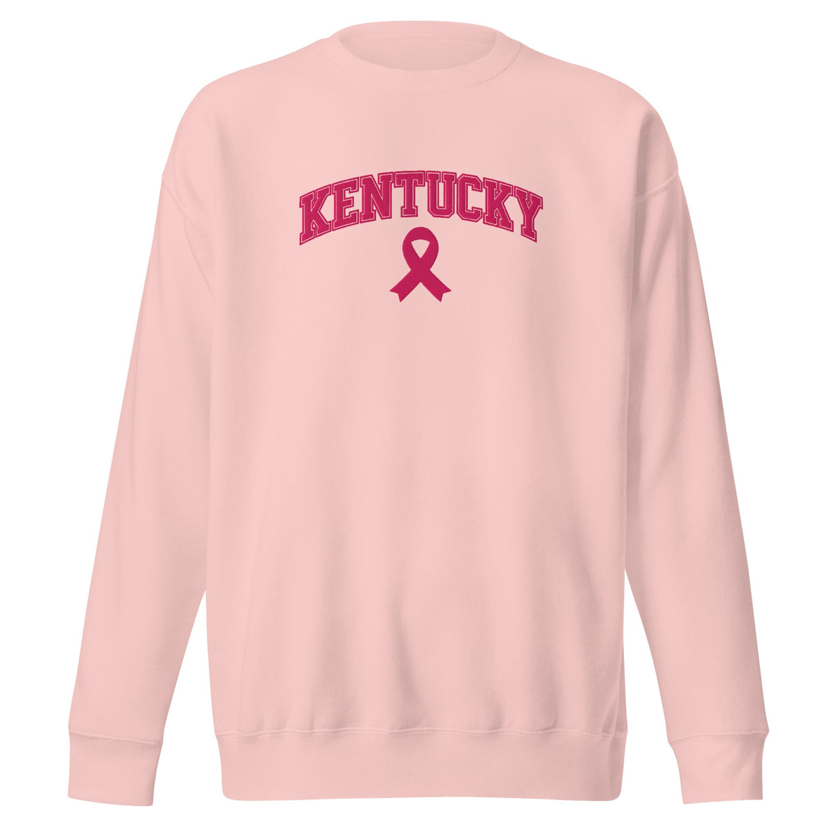 Kentucky Awareness Sweatshirt | Embroidered Pink Ribbon Design | Premium Fleece - Bluegrass Elite Apparel LLC