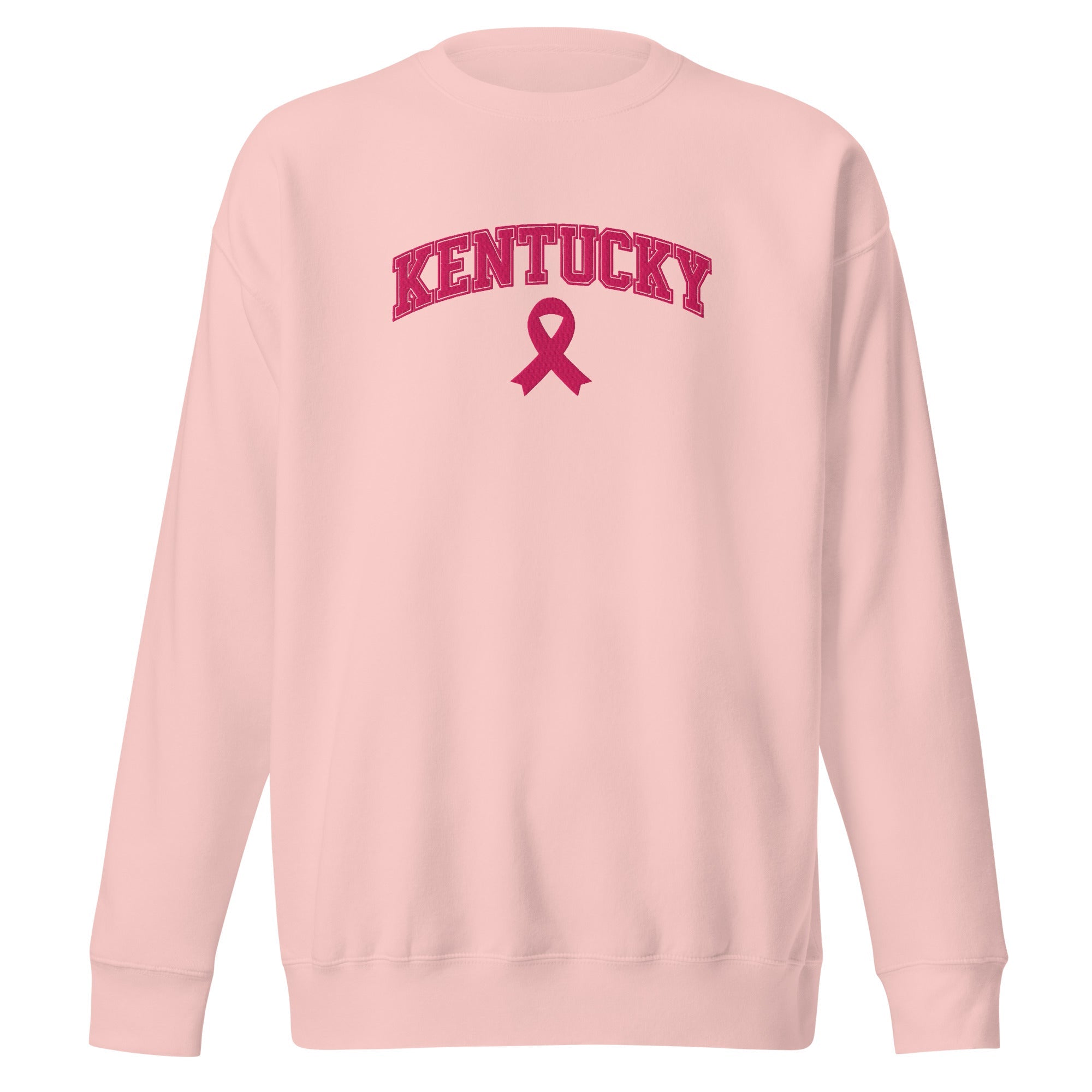 Kentucky Awareness Sweatshirt | Embroidered Pink Ribbon Design | Premium Fleece - Bluegrass Elite Apparel LLC