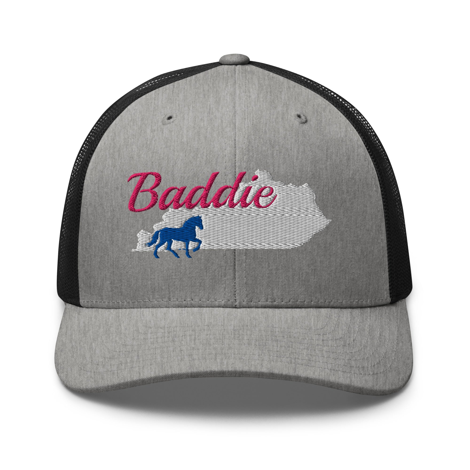 Kentucky Baddie Trucker Cap | Pink Script Horse Hat - Bluegrass Elite Apparel LLC