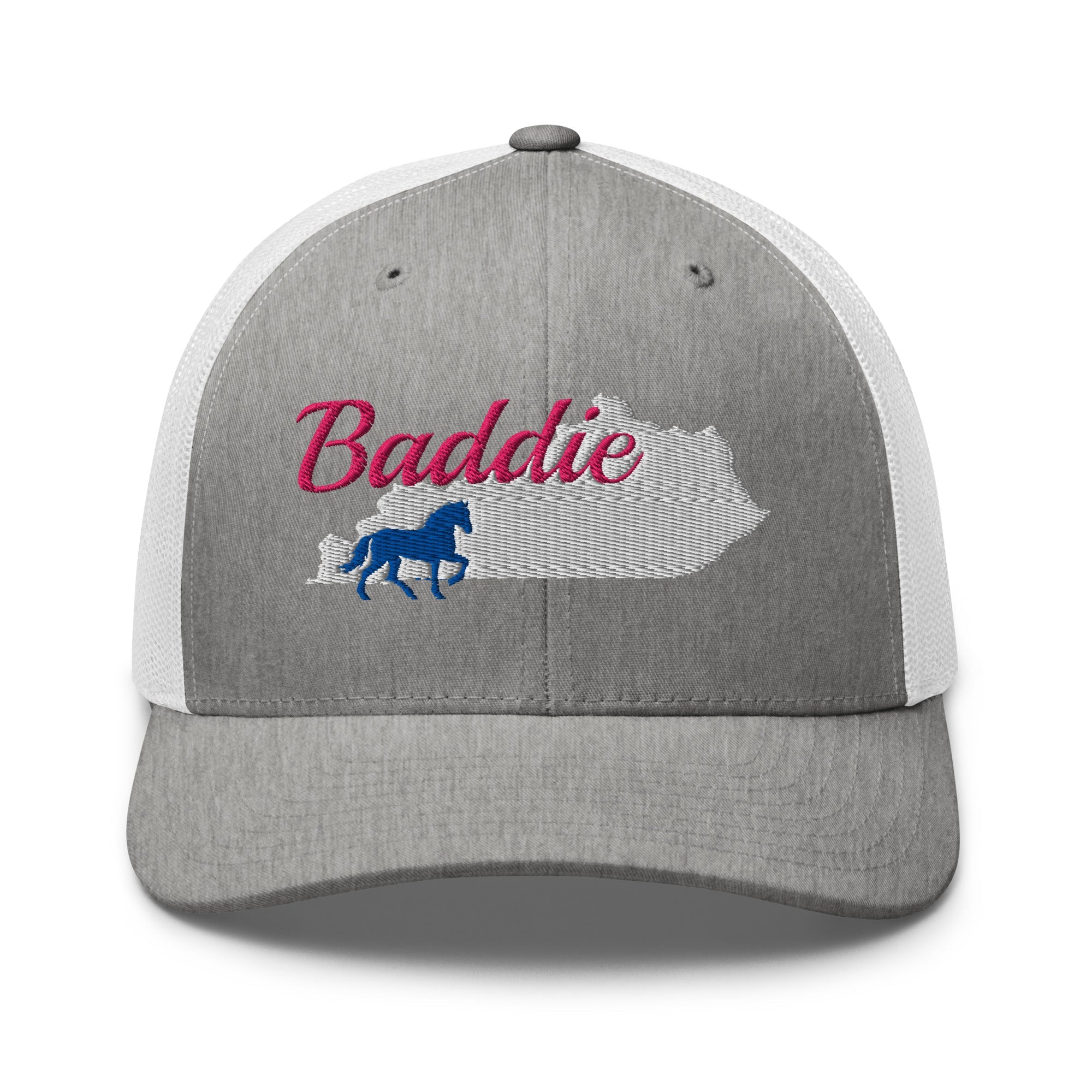 Kentucky Baddie Trucker Cap | Pink Script Horse Hat - Bluegrass Elite Apparel LLC
