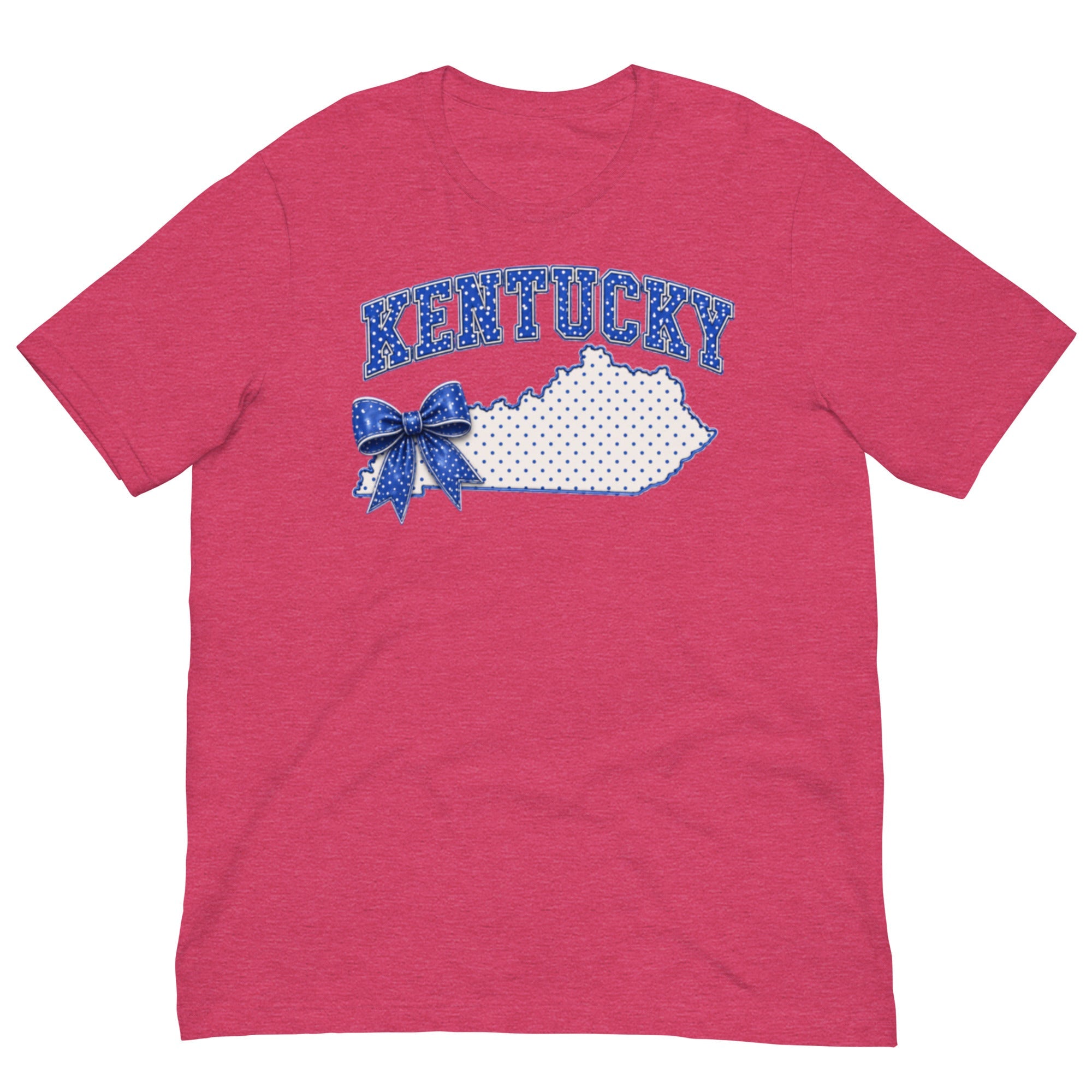 Kentucky Blue Dot Bow Tee | State Pride Script Design | Classic - Bluegrass Elite Apparel LLC