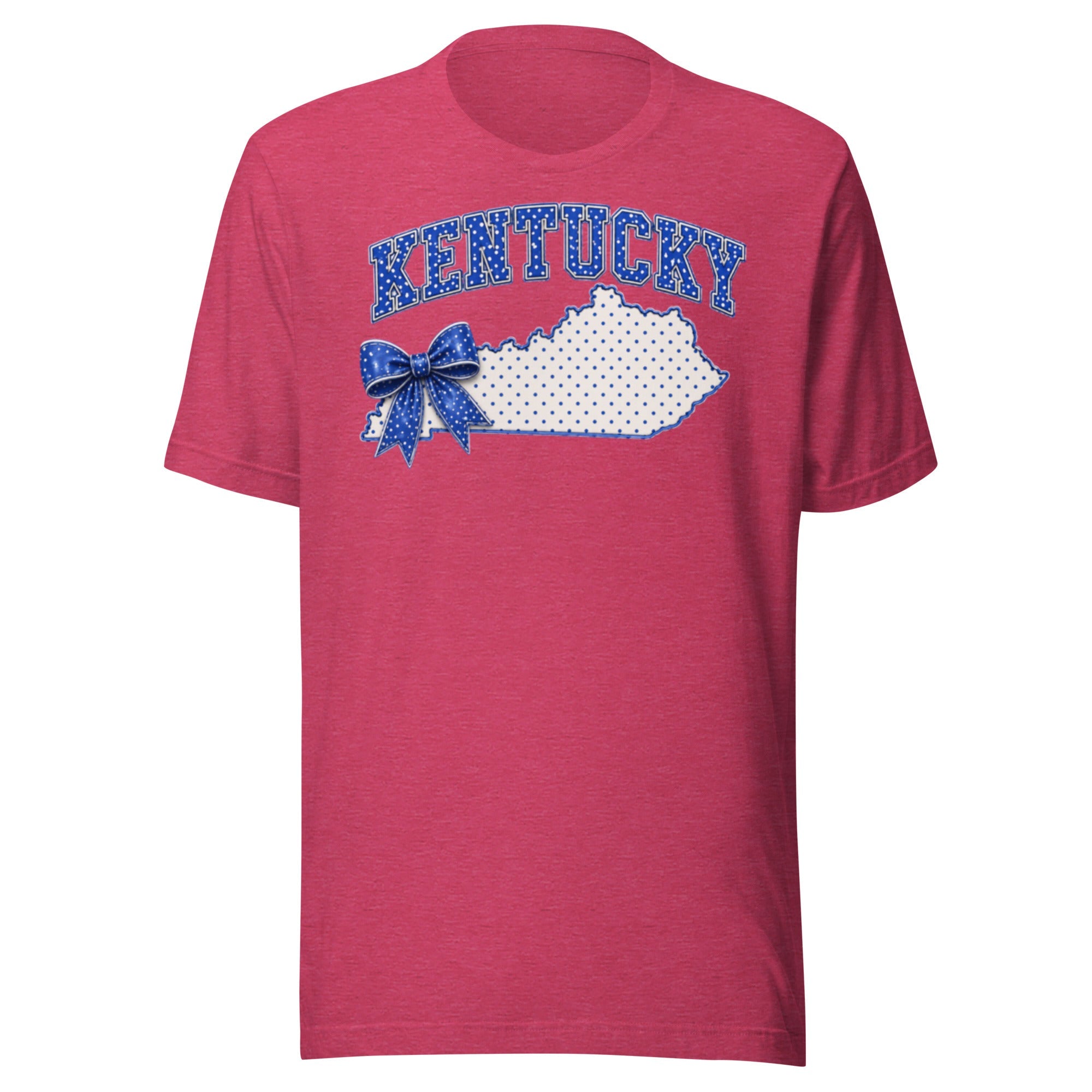 Kentucky Blue Dot Bow Tee | State Pride Script Design | Classic - Bluegrass Elite Apparel LLC