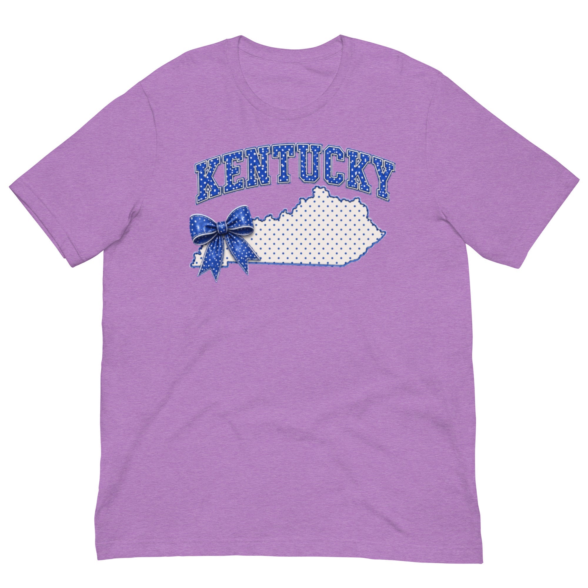 Kentucky Blue Dot Bow Tee | State Pride Script Design | Classic - Bluegrass Elite Apparel LLC