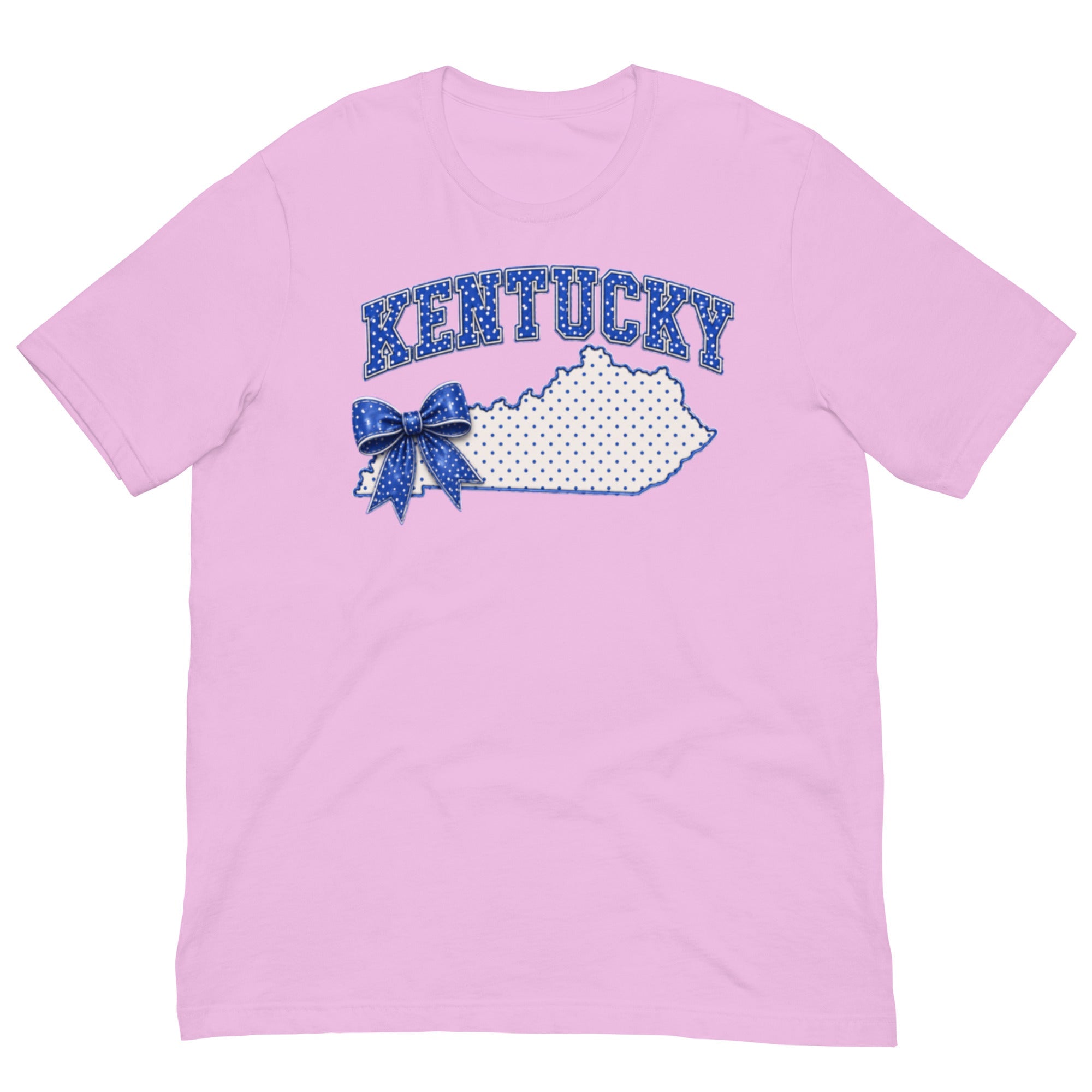 Kentucky Blue Dot Bow Tee | State Pride Script Design | Classic - Bluegrass Elite Apparel LLC