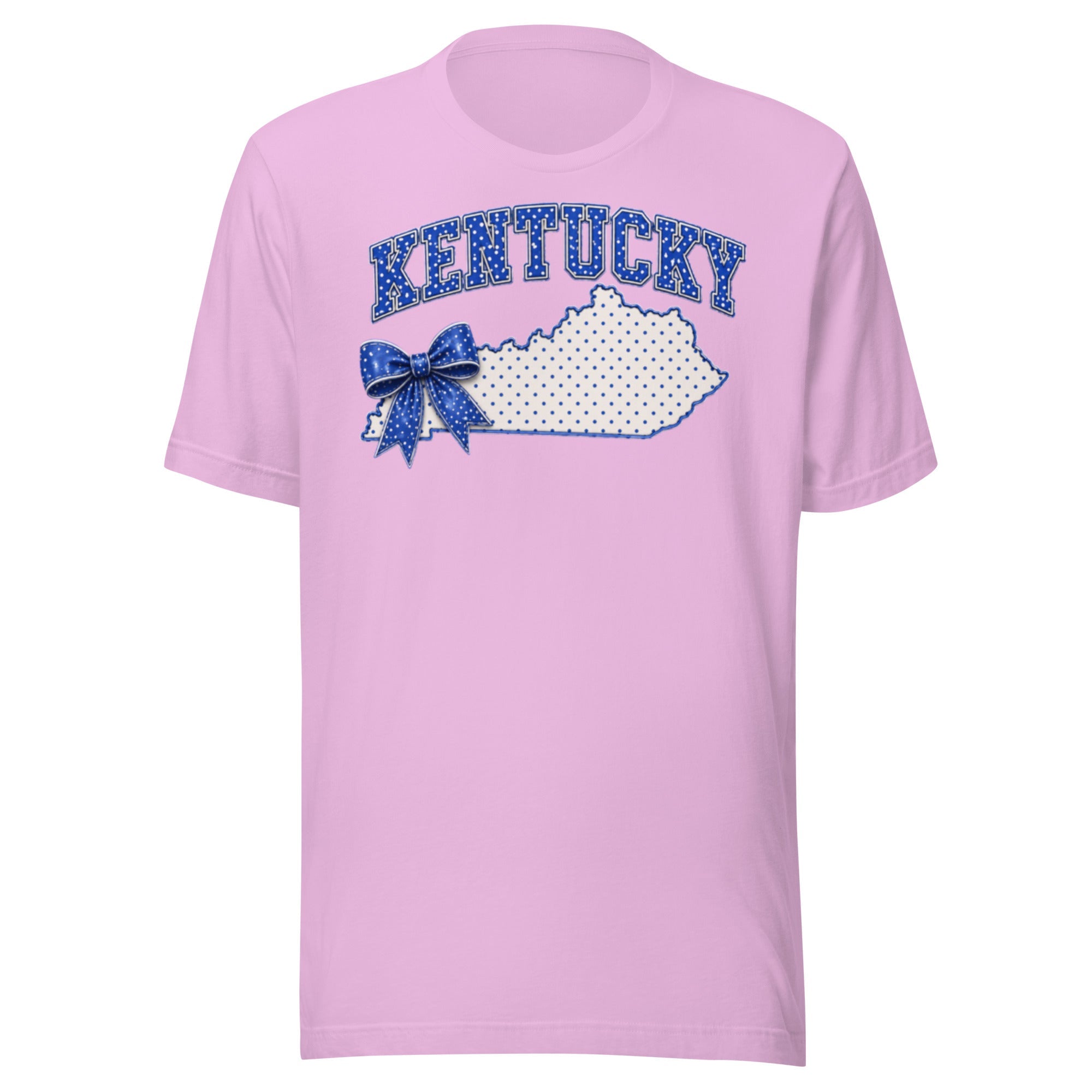 Kentucky Blue Dot Bow Tee | State Pride Script Design | Classic - Bluegrass Elite Apparel LLC