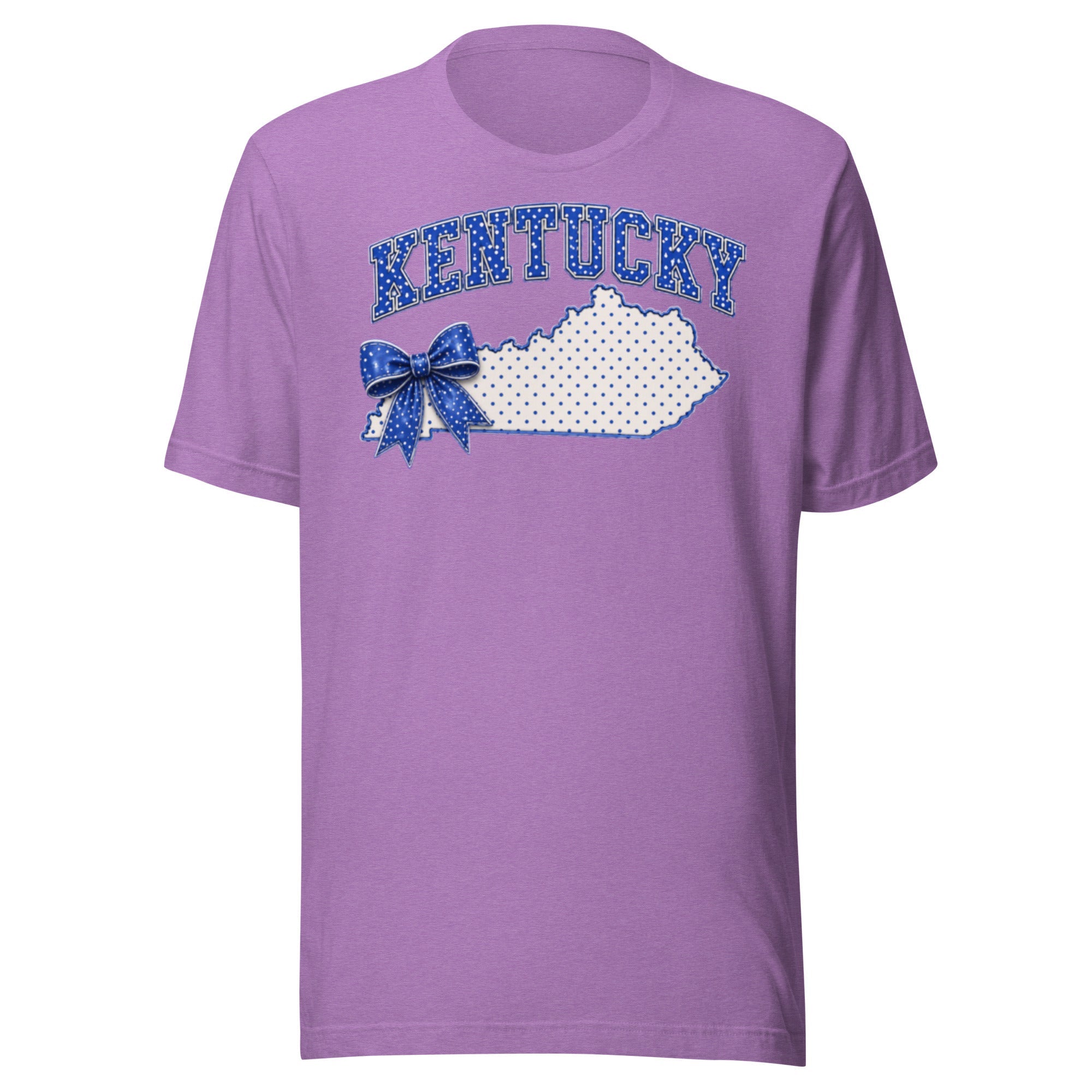 Kentucky Blue Dot Bow Tee | State Pride Script Design | Classic - Bluegrass Elite Apparel LLC