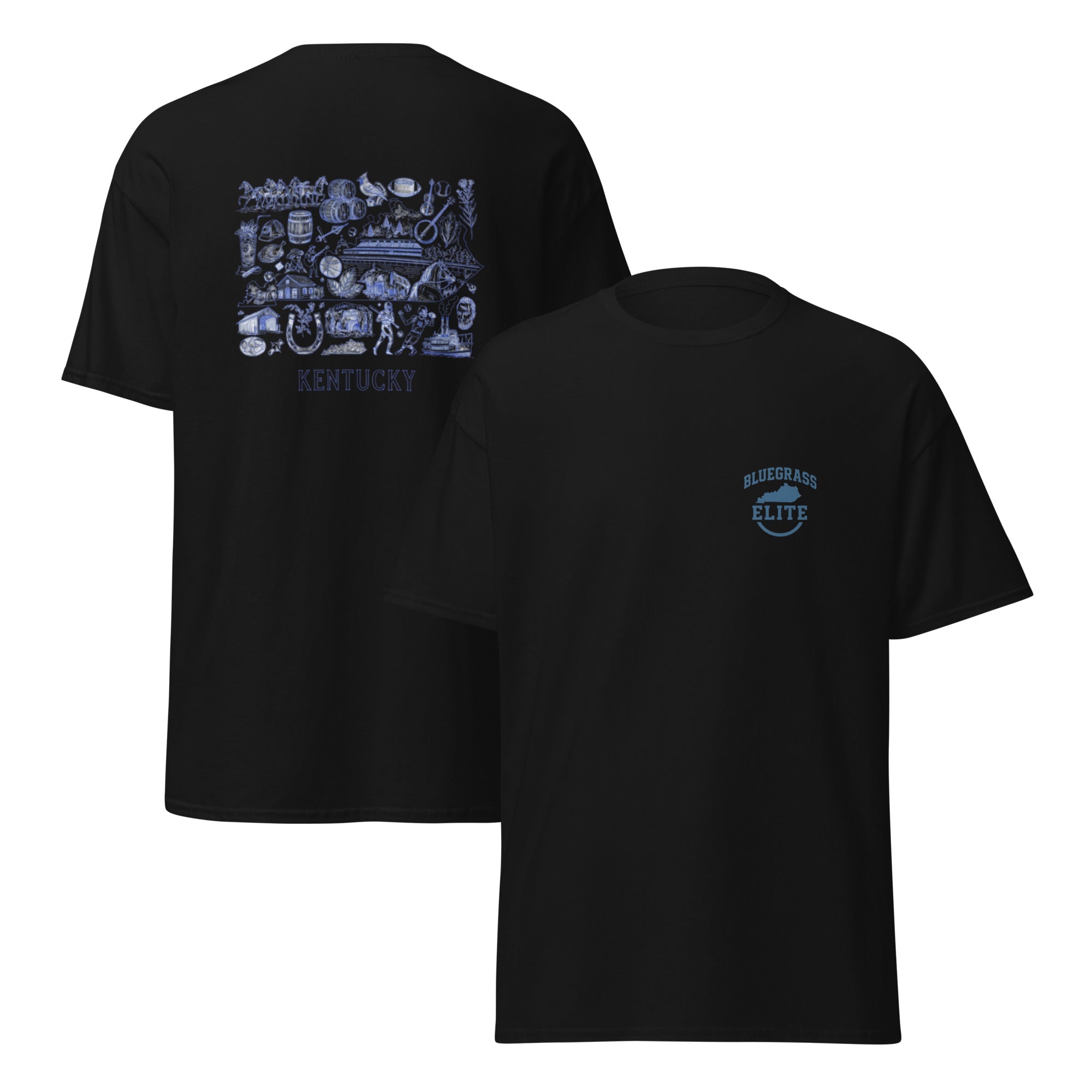 Kentucky Blue ink Back classic tee - Bluegrass Elite Apparel LLC