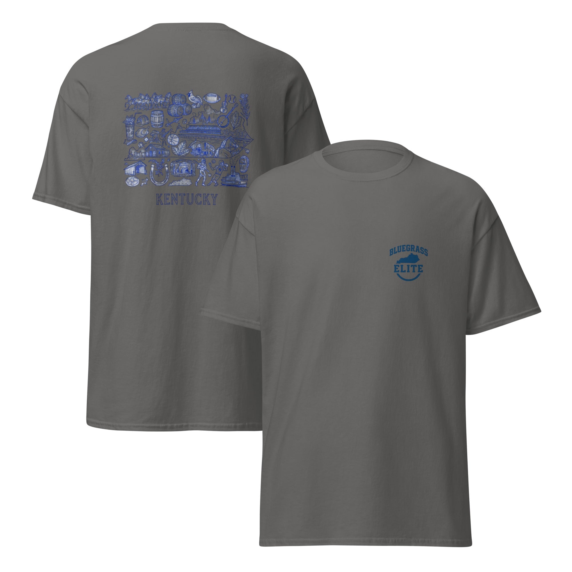 Kentucky Blue ink Back classic tee - Bluegrass Elite Apparel LLC