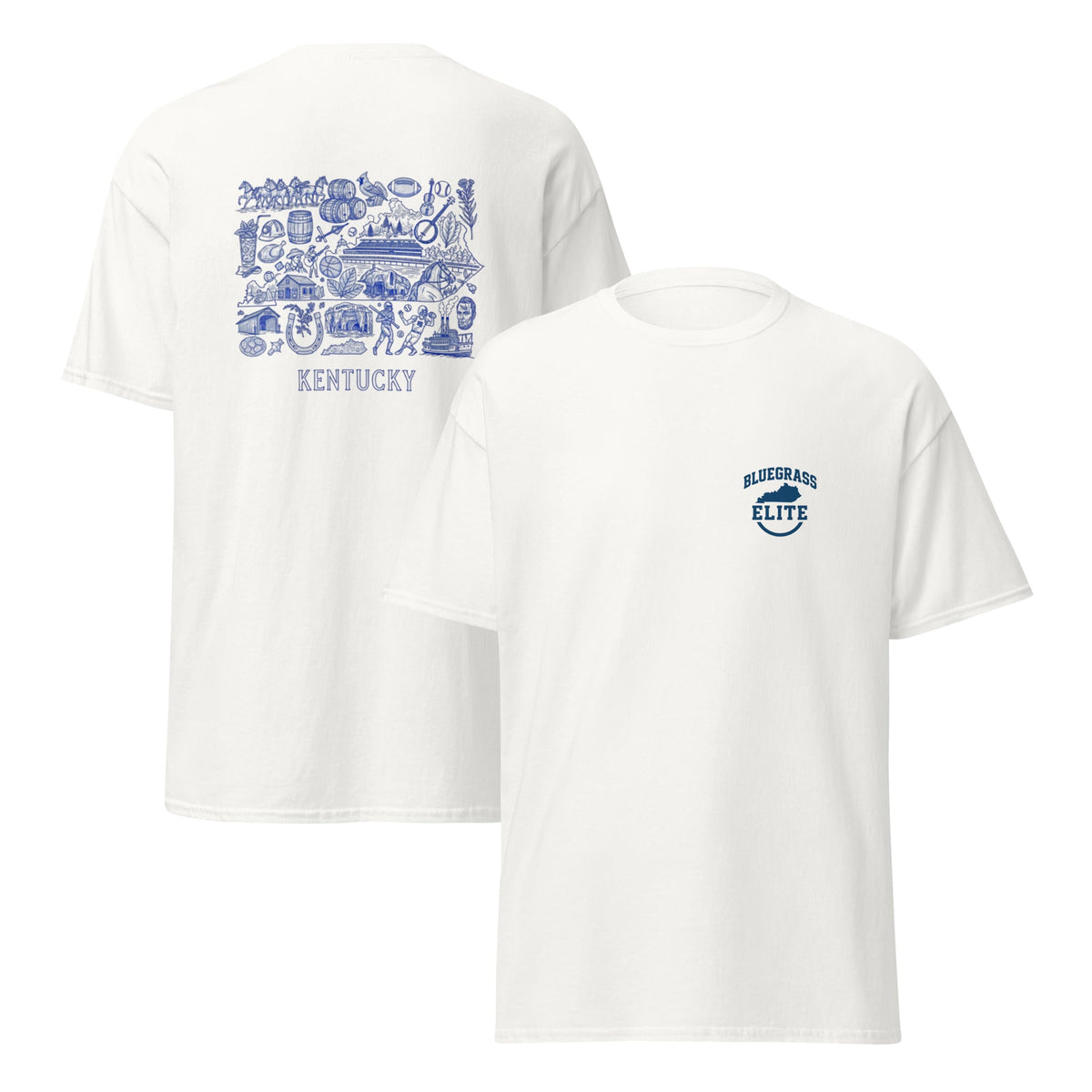 Kentucky Blue ink Back classic tee - Bluegrass Elite Apparel LLC