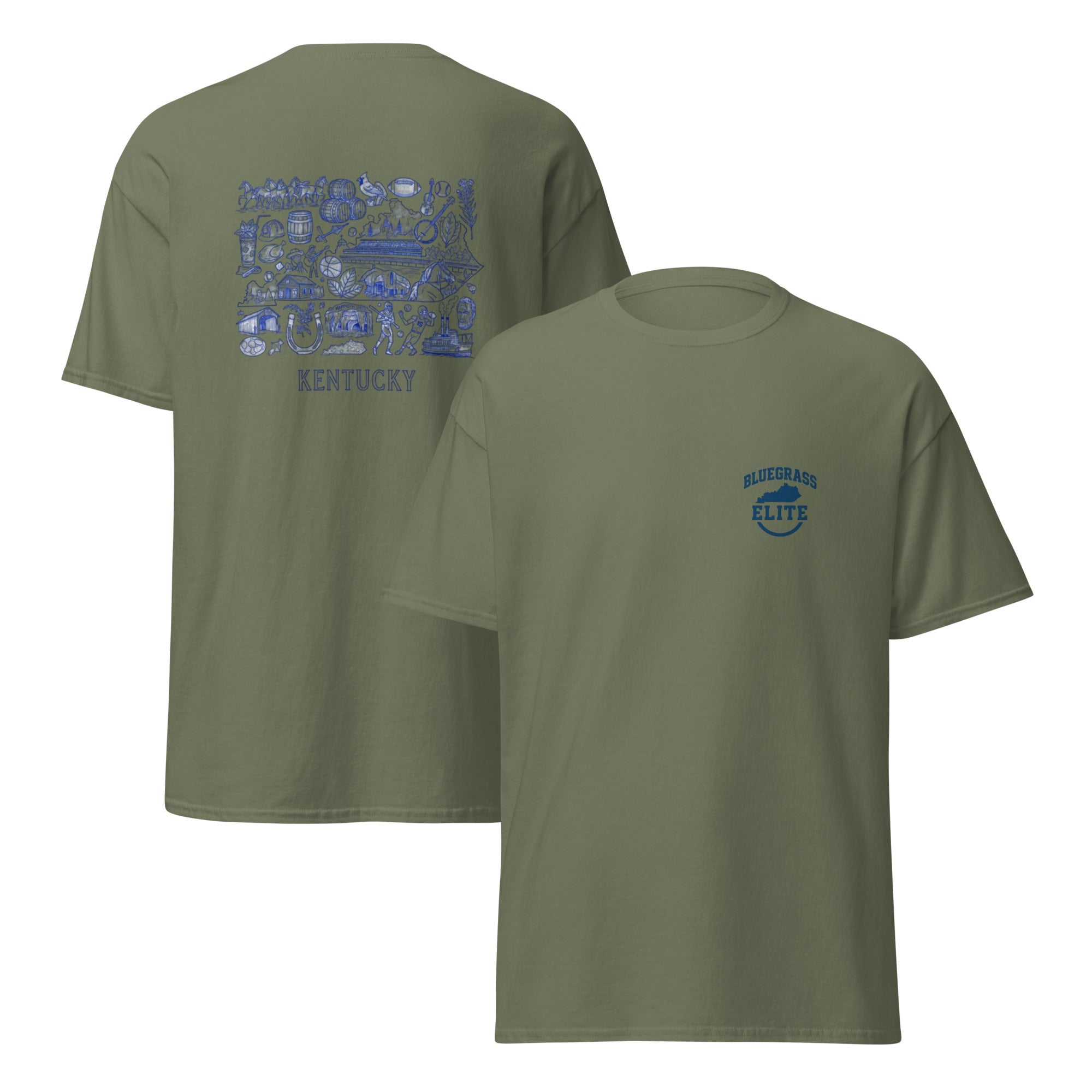 Kentucky Blue ink Back classic tee - Bluegrass Elite Apparel LLC