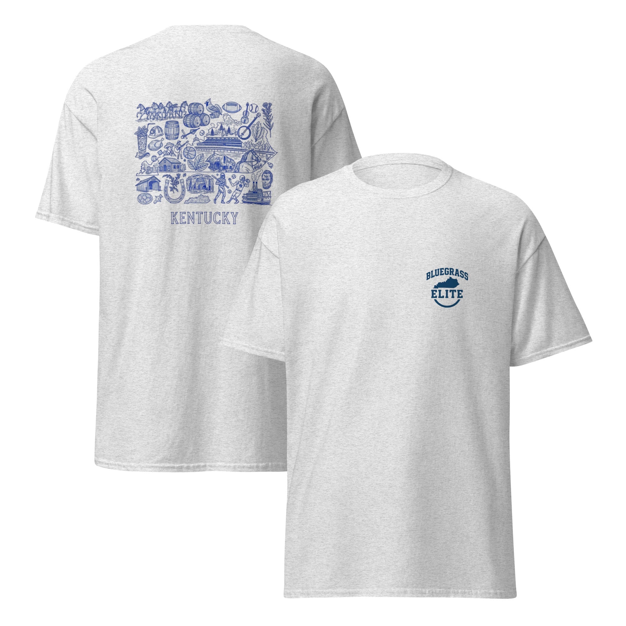Kentucky Blue ink Back classic tee - Bluegrass Elite Apparel LLC