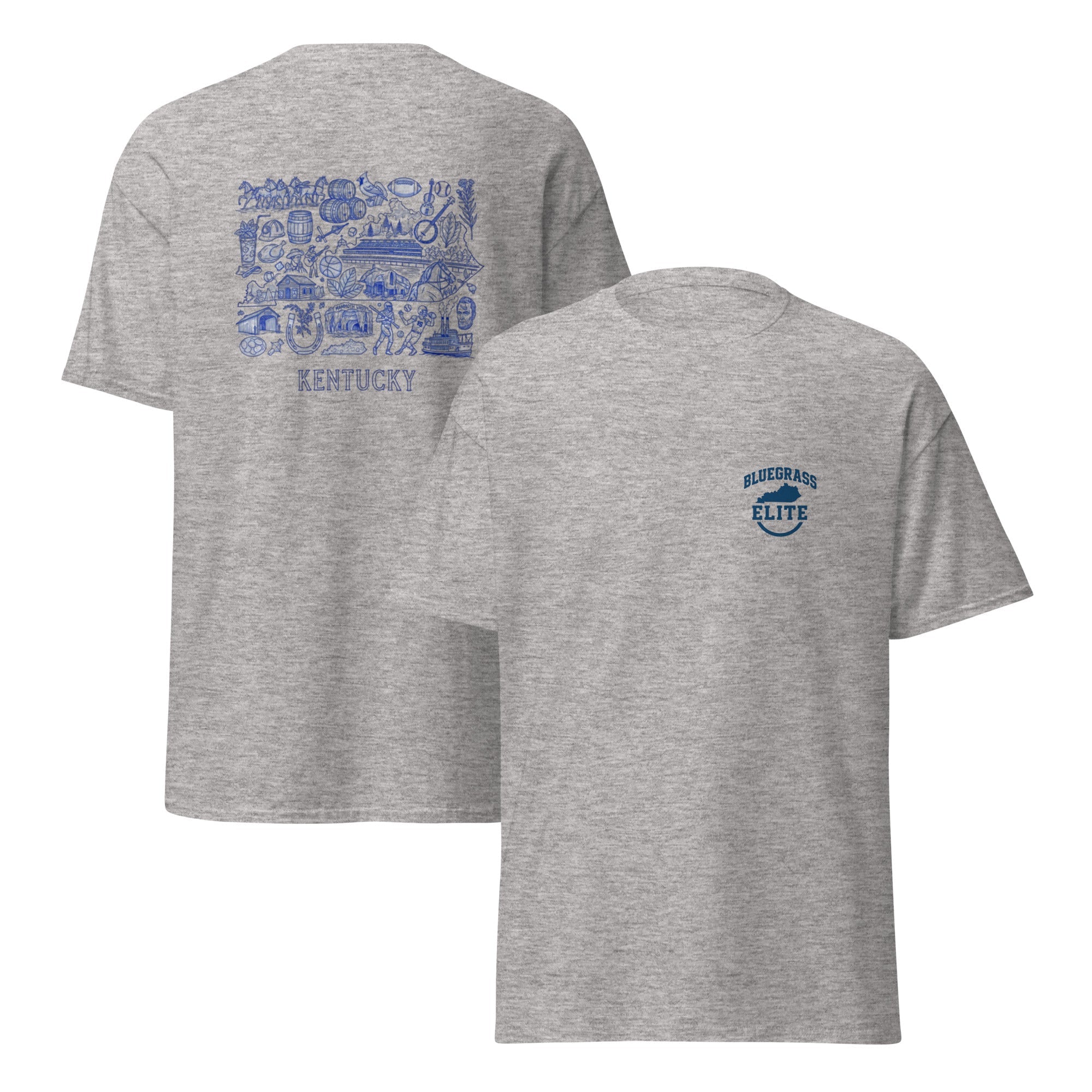 Kentucky Blue ink Back classic tee - Bluegrass Elite Apparel LLC