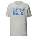 Kentucky Blue Porcelain Script Tee | Vintage China Pattern Design | Classic - Bluegrass Elite Apparel LLC