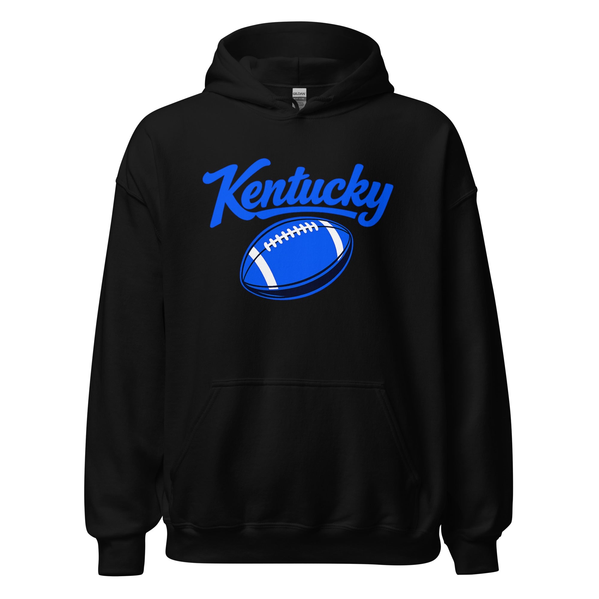 Kentucky Blue Script Ball Hoodie | Minimal Sports Design | Classic Fleece Pullover - Bluegrass Elite Apparel LLC
