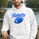 Kentucky Blue Script Ball Hoodie | Minimal Sports Design | Classic Fleece Pullover - Bluegrass Elite Apparel LLC