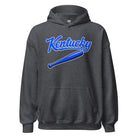 Kentucky Blue Script Ball Hoodie | Vintage Bat Graphic Pullover - Bluegrass Elite Apparel LLC