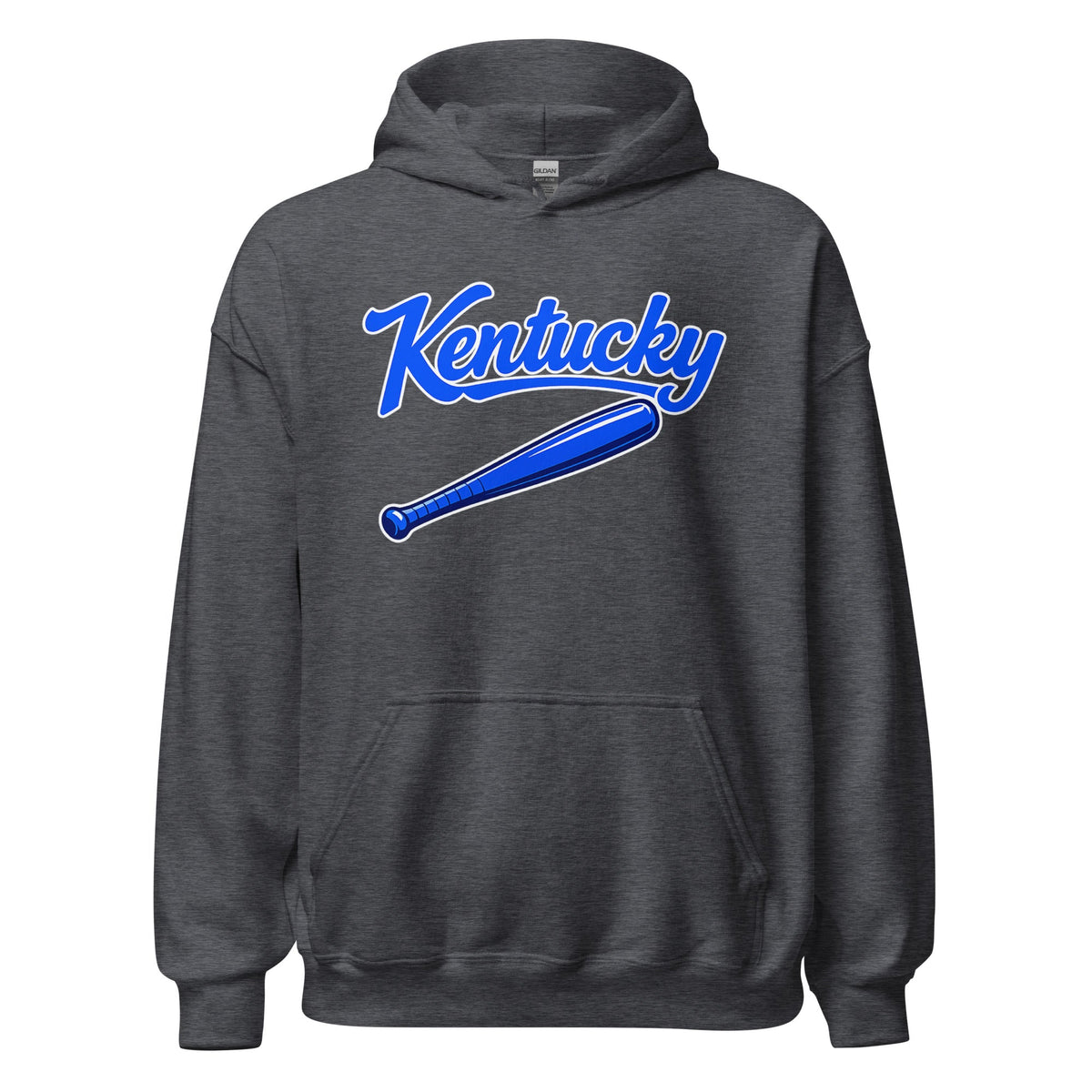 Kentucky Blue Script Ball Hoodie | Vintage Bat Graphic Pullover - Bluegrass Elite Apparel LLC