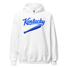 Kentucky Blue Script Ball Hoodie | Vintage Bat Graphic Pullover - Bluegrass Elite Apparel LLC