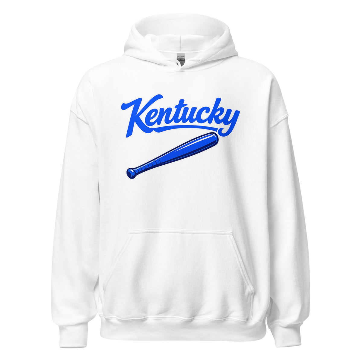 Kentucky Blue Script Ball Hoodie | Vintage Bat Graphic Pullover - Bluegrass Elite Apparel LLC