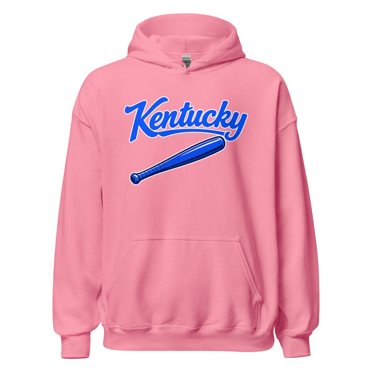 Kentucky Blue Script Ball Hoodie | Vintage Bat Graphic Pullover - Bluegrass Elite Apparel LLC