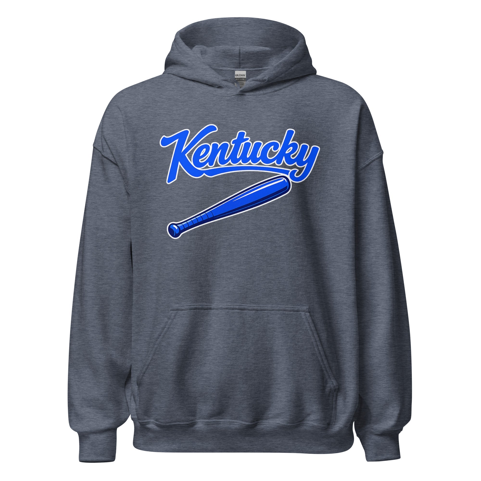 Kentucky Blue Script Ball Hoodie | Vintage Bat Graphic Pullover - Bluegrass Elite Apparel LLC