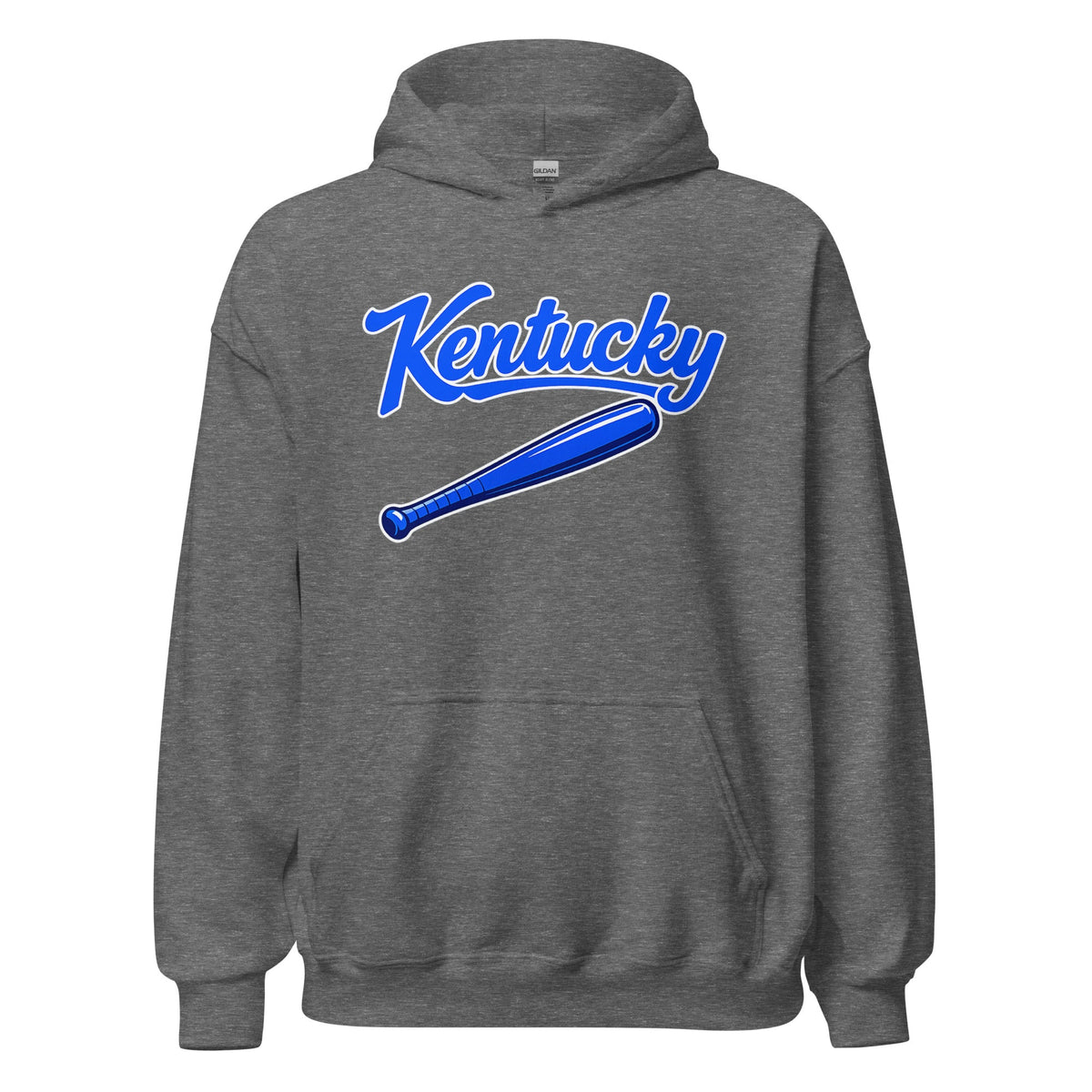 Kentucky Blue Script Ball Hoodie | Vintage Bat Graphic Pullover - Bluegrass Elite Apparel LLC