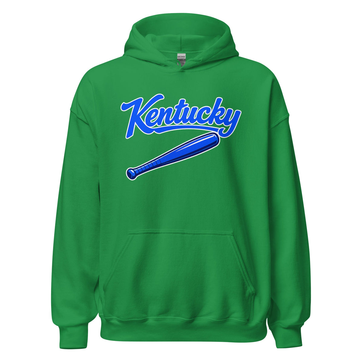 Kentucky Blue Script Ball Hoodie | Vintage Bat Graphic Pullover - Bluegrass Elite Apparel LLC