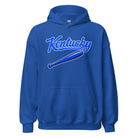 Kentucky Blue Script Ball Hoodie | Vintage Bat Graphic Pullover - Bluegrass Elite Apparel LLC