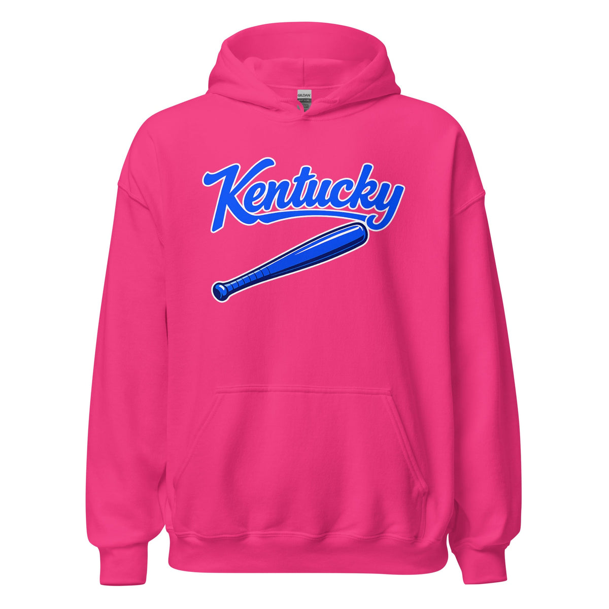 Kentucky Blue Script Ball Hoodie | Vintage Bat Graphic Pullover - Bluegrass Elite Apparel LLC