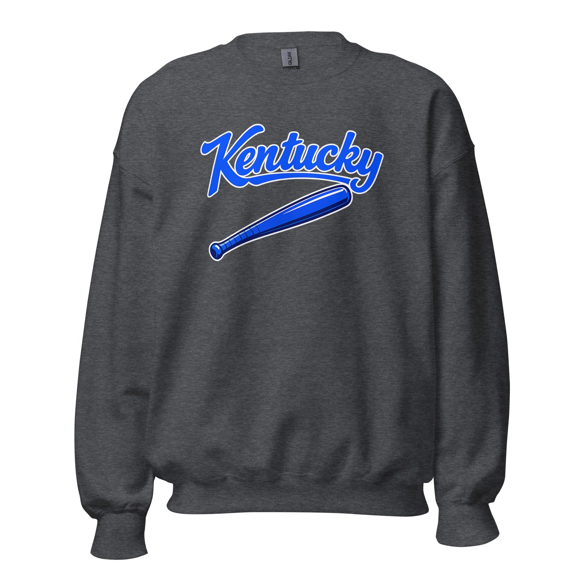 Kentucky Blue Script Ball Sweatshirt | Vintage Bat Graphic Crewneck - Bluegrass Elite Apparel LLC