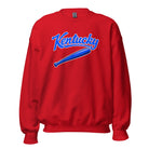 Kentucky Blue Script Ball Sweatshirt | Vintage Bat Graphic Crewneck - Bluegrass Elite Apparel LLC