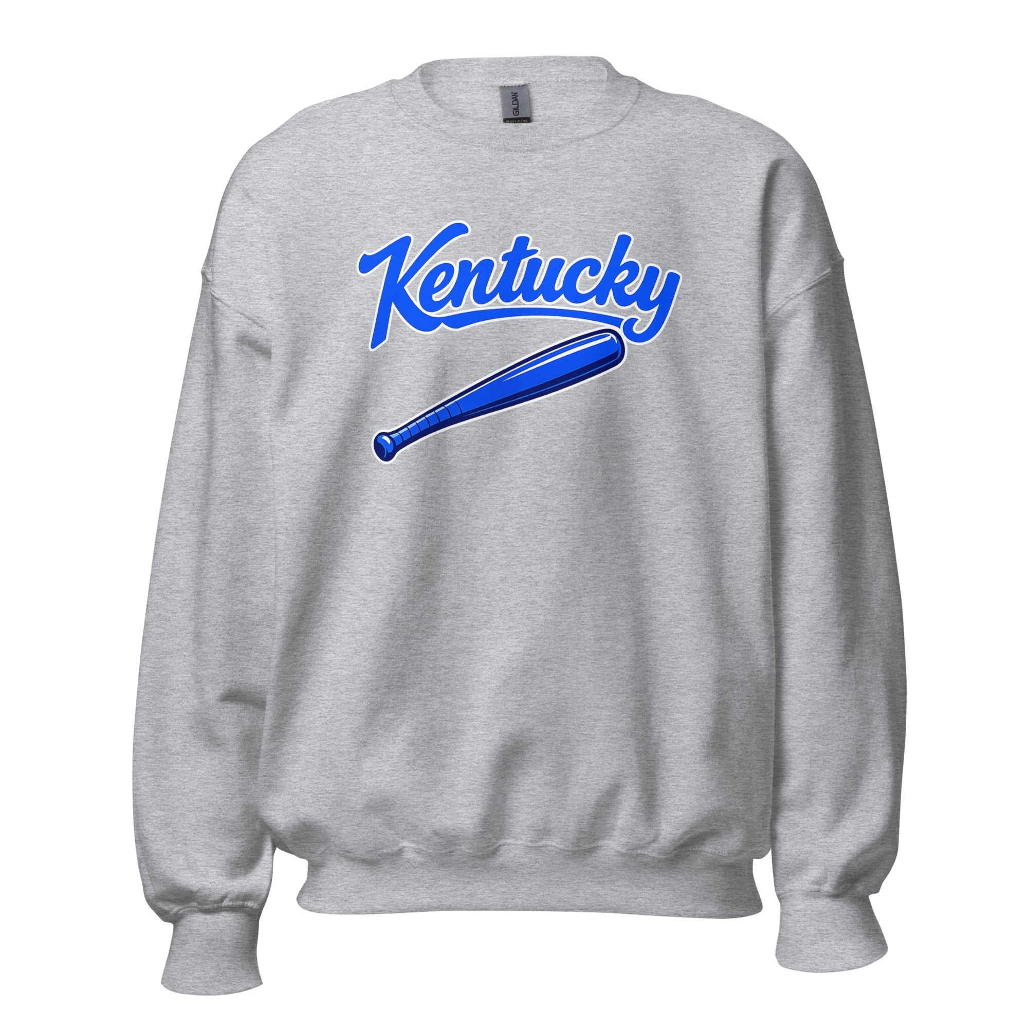 Kentucky Blue Script Ball Sweatshirt | Vintage Bat Graphic Crewneck - Bluegrass Elite Apparel LLC