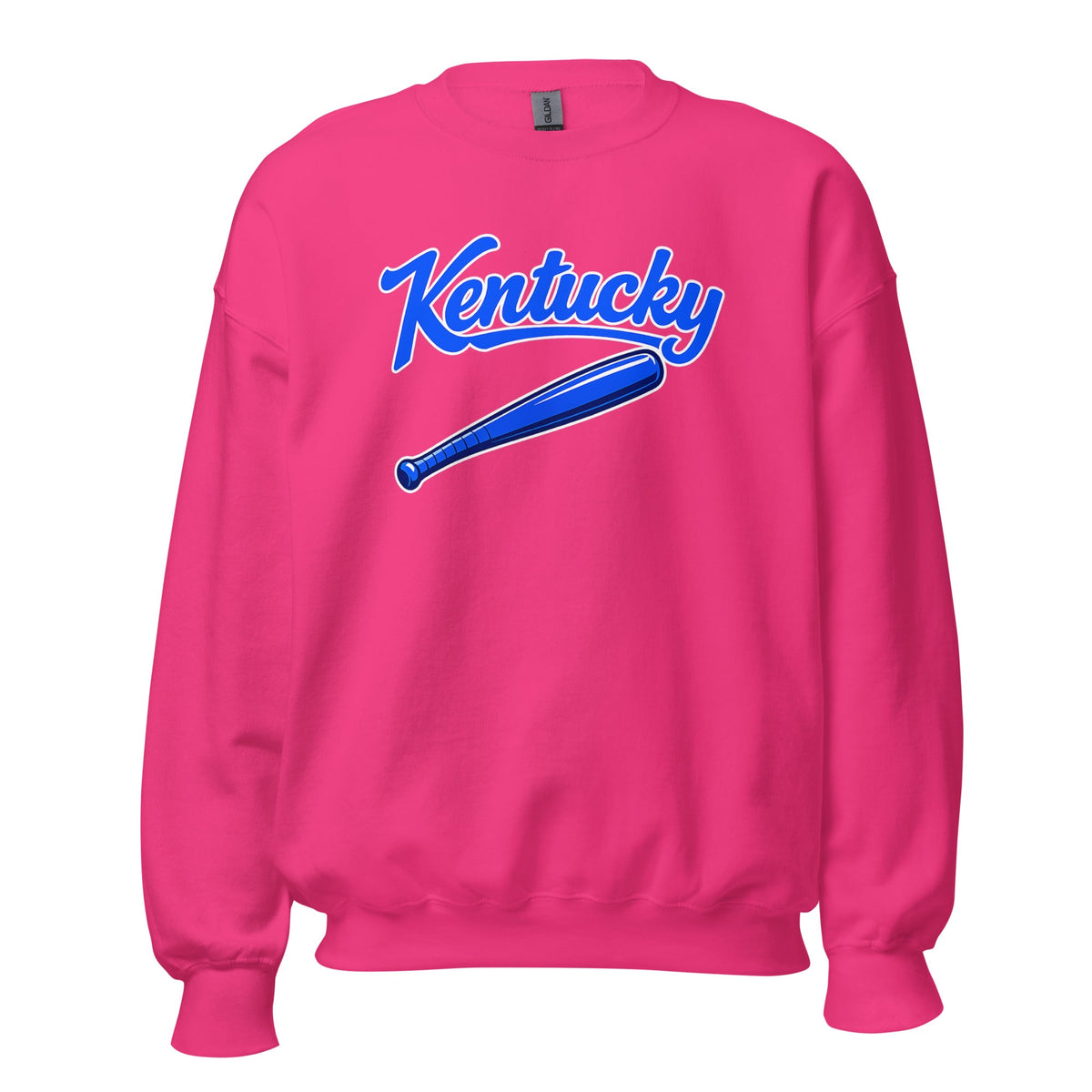 Kentucky Blue Script Ball Sweatshirt | Vintage Bat Graphic Crewneck - Bluegrass Elite Apparel LLC