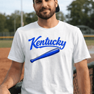Kentucky Blue Script Ball Tee | Ultra - Soft Vintage Bat Graphic - Bluegrass Elite Apparel LLC