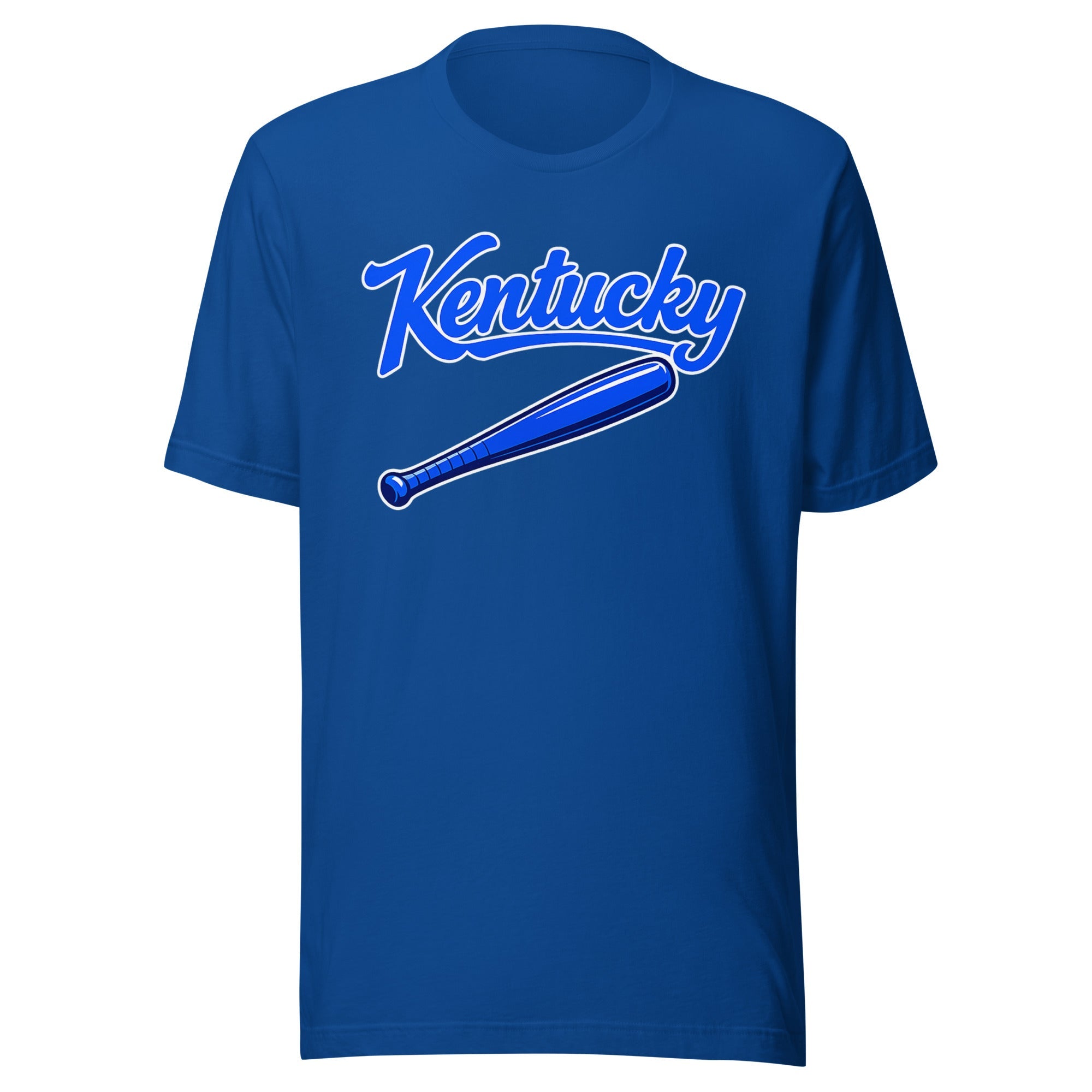 Kentucky Blue Script Ball Tee | Ultra - Soft Vintage Bat Graphic - Bluegrass Elite Apparel LLC