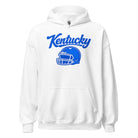 Kentucky Blue Script Helmet Hoodie | Football Design | Classic Fleece Pullover - Bluegrass Elite Apparel LLC