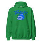 Kentucky Blue Script Helmet Hoodie | Football Design | Classic Fleece Pullover - Bluegrass Elite Apparel LLC