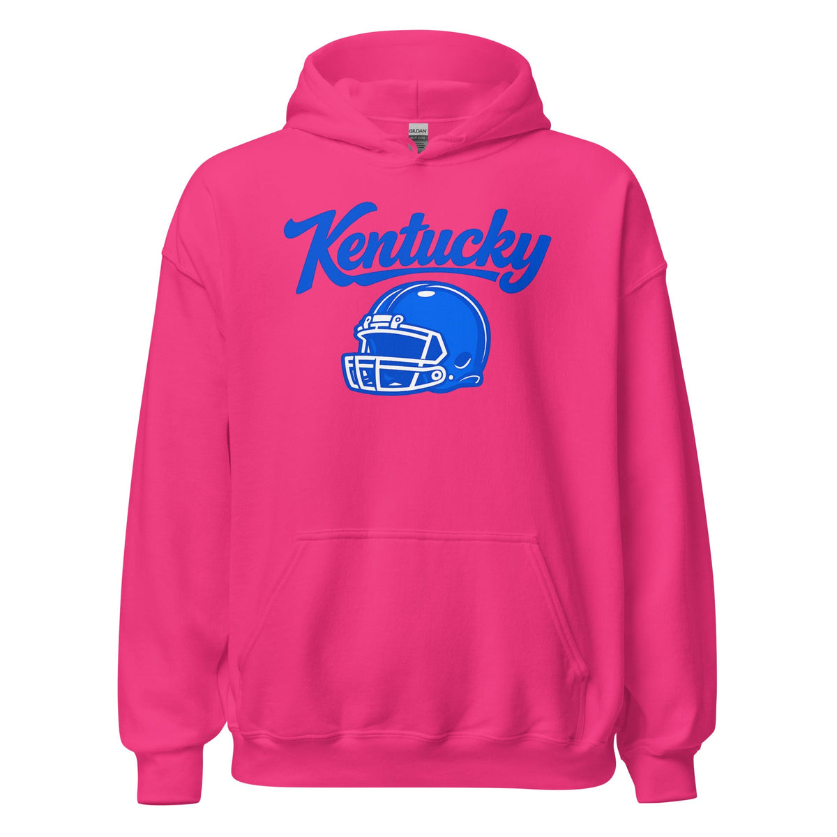 Kentucky Blue Script Helmet Hoodie | Football Design | Classic Fleece Pullover - Bluegrass Elite Apparel LLC