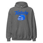 Kentucky Blue Script Helmet Hoodie | Football Design | Classic Fleece Pullover - Bluegrass Elite Apparel LLC