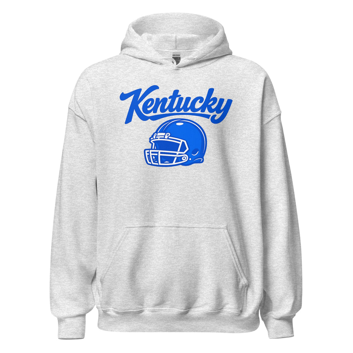 Kentucky Blue Script Helmet Hoodie | Football Design | Classic Fleece Pullover - Bluegrass Elite Apparel LLC