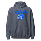 Kentucky Blue Script Helmet Hoodie | Football Design | Classic Fleece Pullover - Bluegrass Elite Apparel LLC