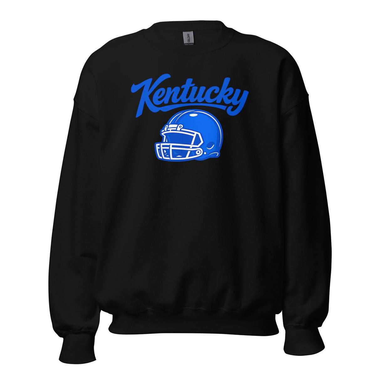 Kentucky Blue Script Helmet Sweatshirt | Minimal Sports Design | Classic Crewneck - Bluegrass Elite Apparel LLC