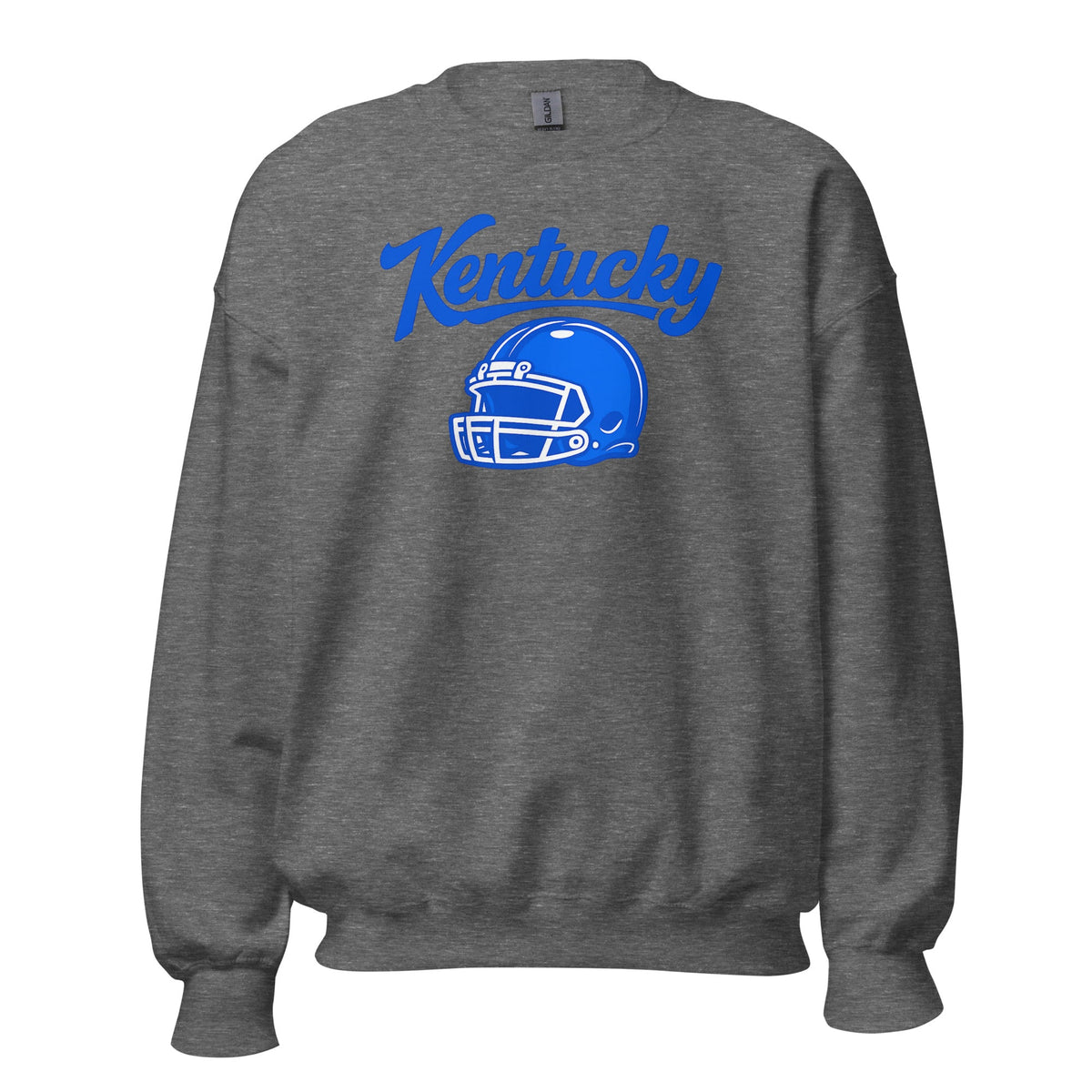 Kentucky Blue Script Helmet Sweatshirt | Minimal Sports Design | Classic Crewneck - Bluegrass Elite Apparel LLC