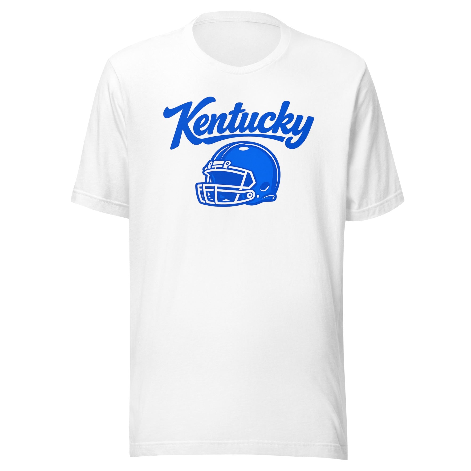 Kentucky Blue Script Helmet T-Shirt | Minimal Sports Design | Classic Airlume - Bluegrass Elite Apparel LLC